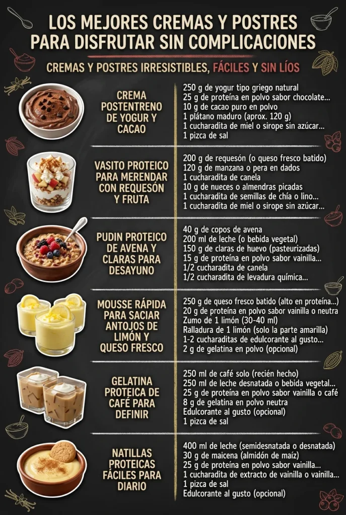 Los mejores Cremas y Postres para disfrutar sin complicaciones