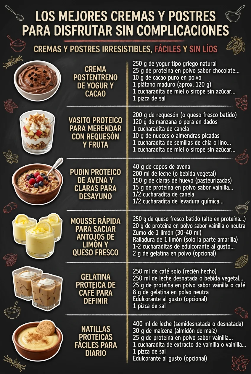 Los mejores Cremas y Postres para disfrutar sin complicaciones