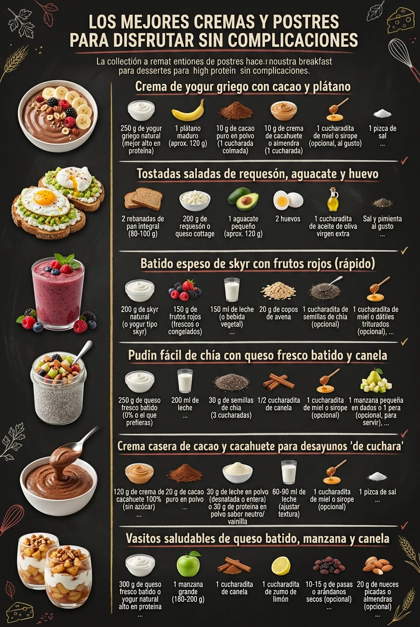 Los mejores Cremas y Postres para disfrutar sin complicaciones