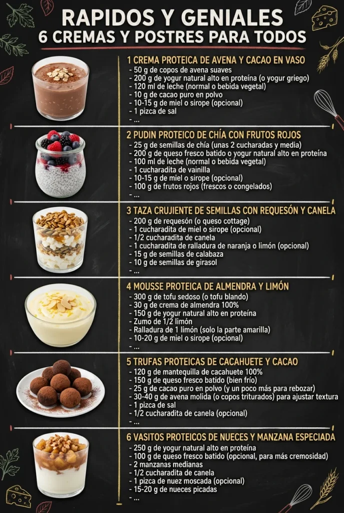 Rapidos y geniales 6 Cremas y Postres para todos