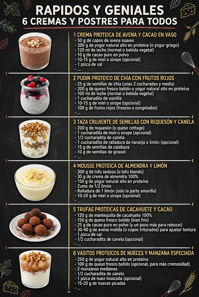 Rapidos y geniales 6 Cremas y Postres para todos