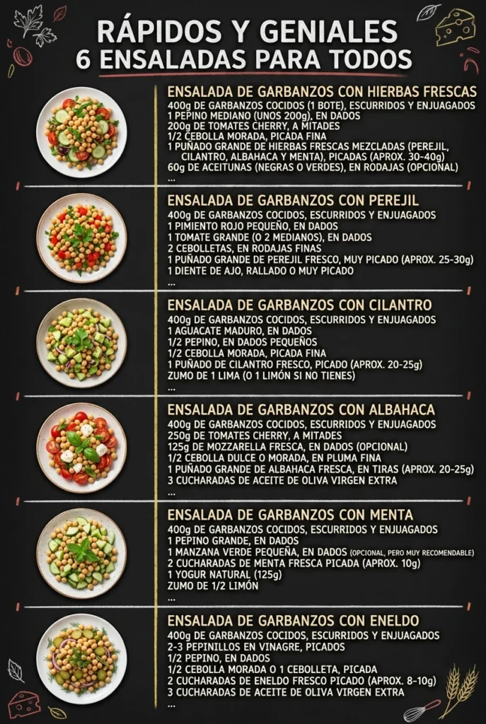 Rapidos y geniales 6 Ensaladas para todos