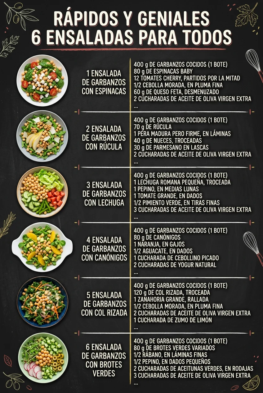 Rapidos y geniales 6 Ensaladas para todos