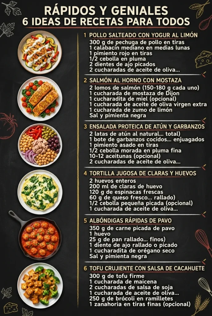 Rapidos y geniales 6 Ideas de Recetas para todos