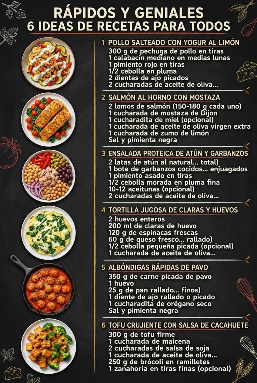 Rapidos y geniales 6 Ideas de Recetas para todos