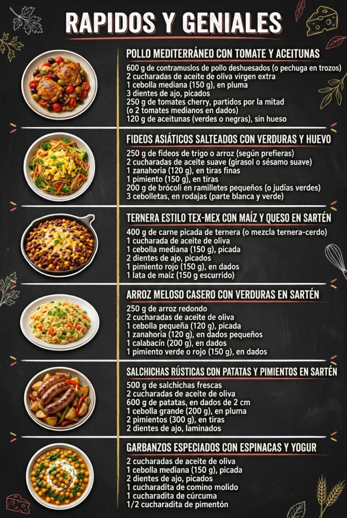 Rapidos y geniales 6 Ideas de Recetas para todos
