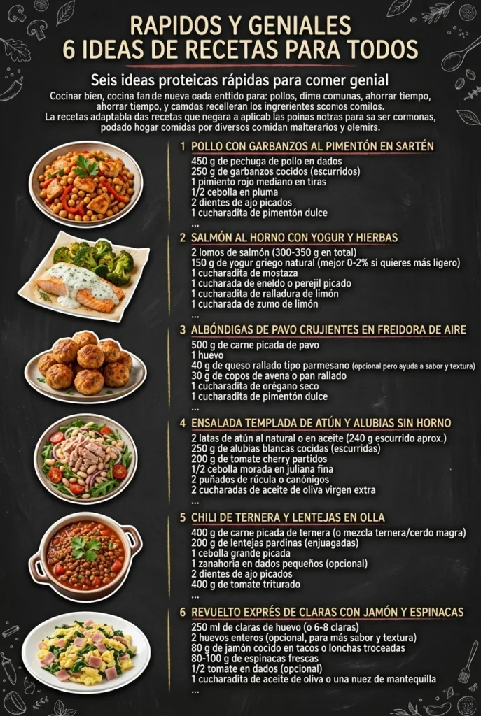 Rapidos y geniales 6 Ideas de Recetas para todos