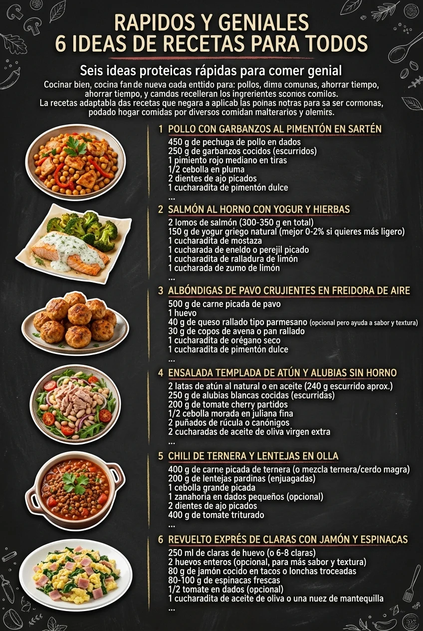 Rapidos y geniales 6 Ideas de Recetas para todos