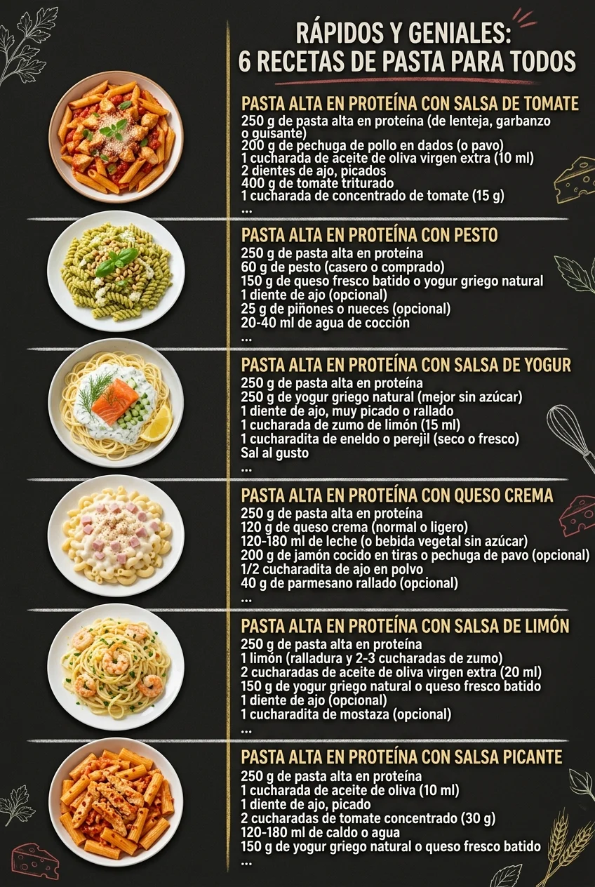 Rapidos y geniales 6 Recetas de Pasta para todos